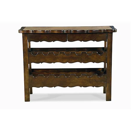 Wine Console with Hammered Copper Top